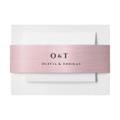 Metallic Roze Goud Monogram Huwelijk Uitnodigingen Wikkel (Voorkant Voorbeeld)