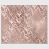 Metallic Roze Goud Poeder Bruids Blush Bloemen Cadeaupapier (Vlak)