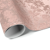 Metallic Roze Goud Poeder Bruids Blush Bloemen Cadeaupapier (Rol Hoek)