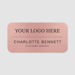 Metallic Roze Gouden Logo Kantoor Werknemer Person Naamplaatje
