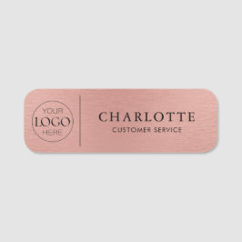 Metallic Roze Gouden Logo Kantoor Werknemer Person Naamplaatje