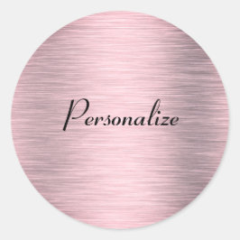 Metallic roze goudkleurige ronde sticker