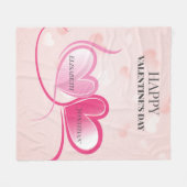 Metallic roze harten fleece deken (Voorkant (Horizontaal))