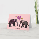 Metallic Roze Olifanten Valentijn Kaarten (Achterkant)