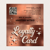 Metallic roze oogschaduw palet loyaliteitskaart visitekaartje (Buitenkant ongevouwen)