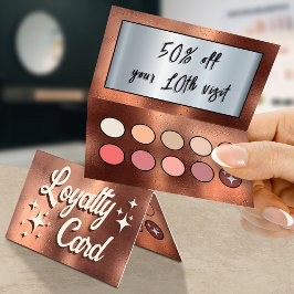 Metallic roze oogschaduw palet loyaliteitskaart visitekaartje