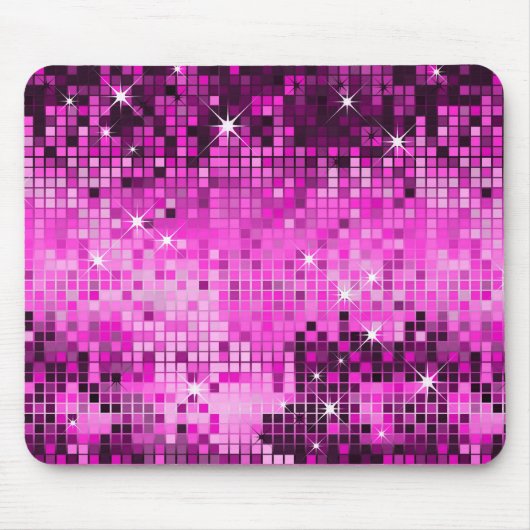 Metallic roze reeksen bekijken Disco Mirrors Bling Muismat (Voorkant)