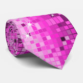 Metallic roze reeksen bekijken Disco Mirrors Bling Stropdas (Opgerold)