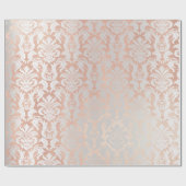 Metallic roze Rose Gold Blush Grey Silver Damask Cadeaupapier (Vlak)