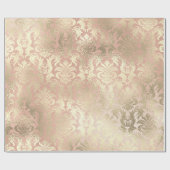 Metallic roze Rose Gold Blush Royal Blush Damask Cadeaupapier (Vlak)