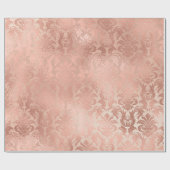 Metallic roze Rose Gold Powder Royal Blush Damask Cadeaupapier (Vlak)
