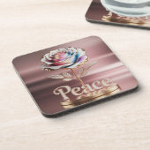 Metallic Roze Rose Onderzetter Set (Linkerzijde)