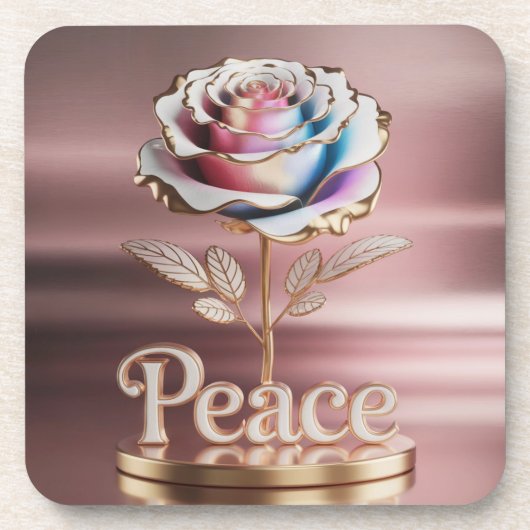 Metallic Roze Rose Onderzetter Set (Voorkant)