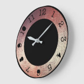 Metallic roze roze goudzwart hedendaags zwart grote klok (Hoek)