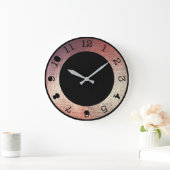 Metallic roze roze goudzwart hedendaags zwart grote klok (Huis)