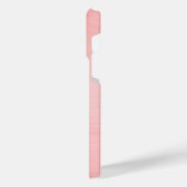 Metallic roze staal gegraveerd monogram iPhone hoesje (Linkerkant)