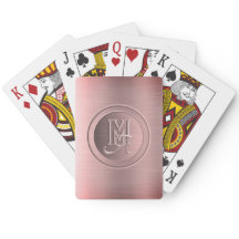 Metallic roze staal gegraveerd monogram