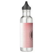 Metallic roze staal gegraveerd monogram waterfles  (Links)