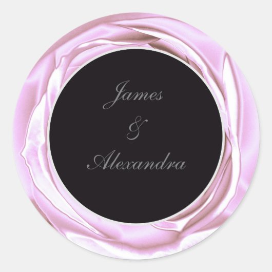 Metallic Roze Zachte Roze Ronde Sticker (Voorkant)