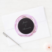 Metallic Roze Zachte Roze Ronde Sticker (Envelop)