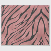 Metallic roze Zebra Patroon Cadeaupapier (Vlak)