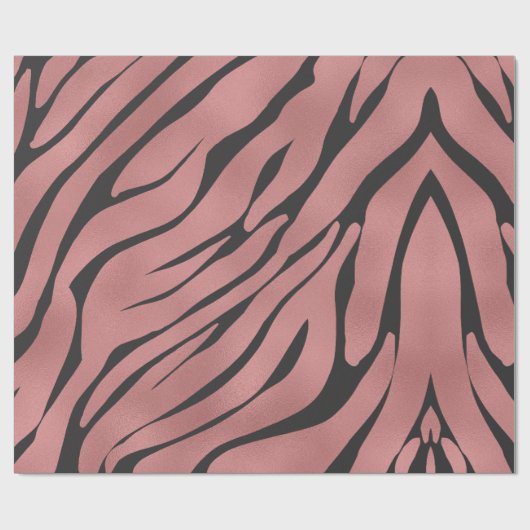 Metallic roze Zebra Patroon Cadeaupapier (Vlak)