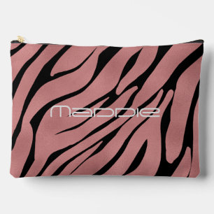 Metallic roze zebra strepen patroon etui