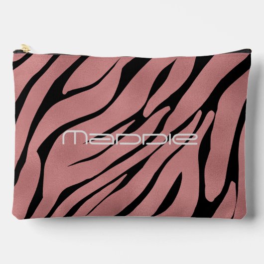 Metallic roze zebra strepen patroon etui (Voorkant)