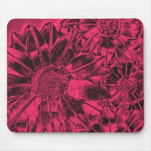 Metallic roze zonnebloemen Mousepad Muismat (Voorkant)