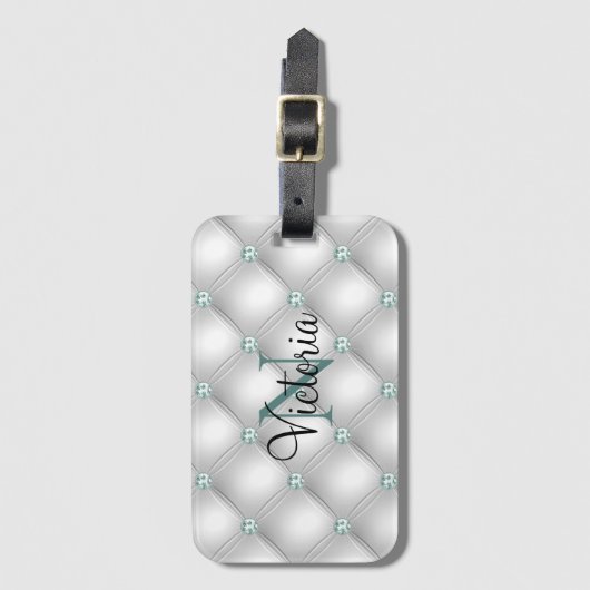 Metallic Satin Monogram Pastel Bagagelabel (Voorkant (verticaal))