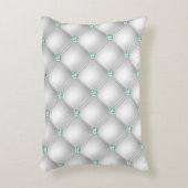 Metallic Satin White Mint Green Bling Accent Kussen (Voorkant(Verticaal))