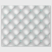 Metallic Satin White Mint Green Bling Cadeaupapier (Vlak)