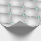 Metallic Satin White Mint Green Bling Cadeaupapier (Hoek)