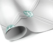 Metallic Satin White Mint Green Bling Cadeaupapier (Rol Hoek)
