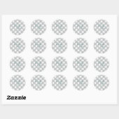 Metallic Satin White Mint Green Bling Glam Ronde Sticker (Vel)
