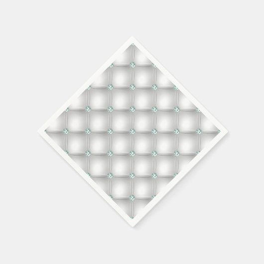 Metallic Satin White Mint Green Bling Glam Servet (Hoek)