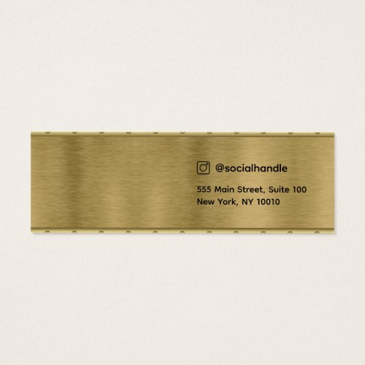 Metallic Script Stud Oorbel Sieraden Display Kaart (Achterkant)