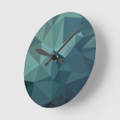 Metallic Seaweed Green Abstract Low Polygon Backgr Ronde Klok (Hoek)
