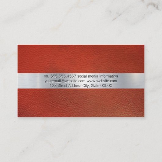 Metallic Shine | Achtergrond leder Visitekaartje (Achterkant)