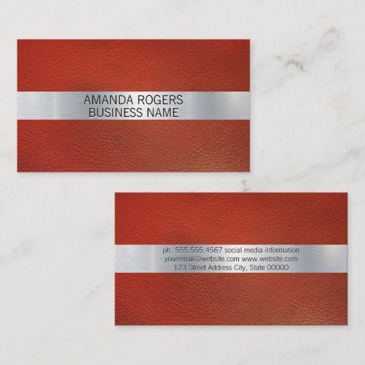 Metallic Shine | Achtergrond leder Visitekaartje (Voorkant / Achterkant)