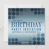 Metallic Shine Blue Party Verjaardag Uitnodiging (Voorkant)