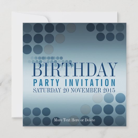 Metallic Shine Blue Party Verjaardag Uitnodiging (Voorkant)