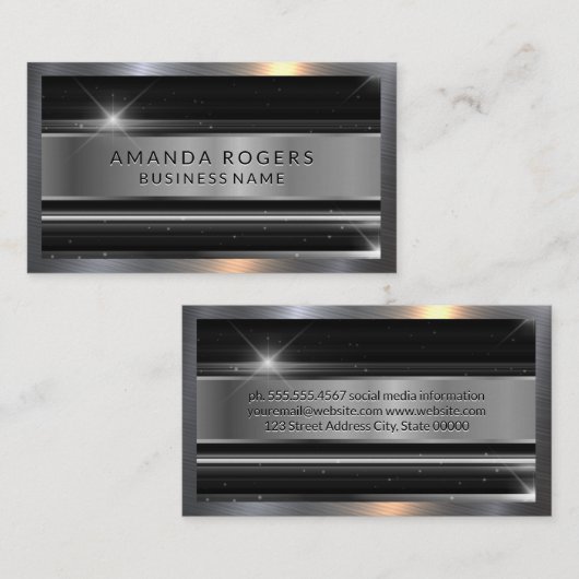 Metallic Shine | Sparkle Visitekaartje (Voorkant / Achterkant)