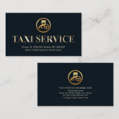 Metallic Shiny Gold Taxi Service Signage Driver Visitekaartje (Voorkant / Achterkant)