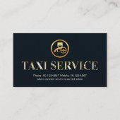 Metallic Shiny Gold Taxi Service Signage Driver Visitekaartje (Voorkant)