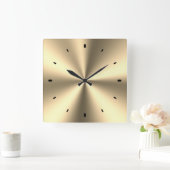 Metallic Shiny Pail Gold Stainless Steel Print Vierkante Klok (Huis)