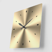 Metallic Shiny Pail Gold Stainless Steel Print Vierkante Klok (Hoek)