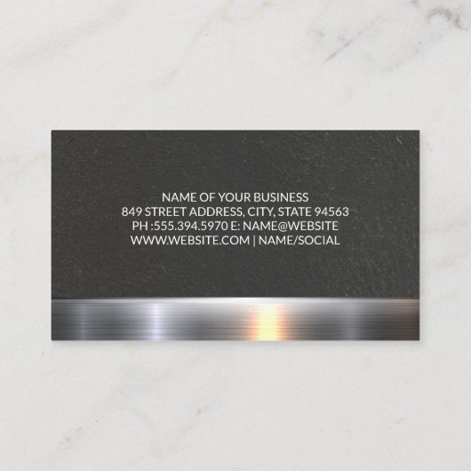 Metallic sierstrip onroerend goed visitekaartje (Achterkant)