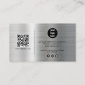 Metallic Signature Script QR Code Social Media Visitekaartje (Achterkant)