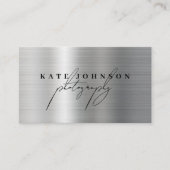 Metallic Signature Script QR Code Social Media Visitekaartje (Voorkant)